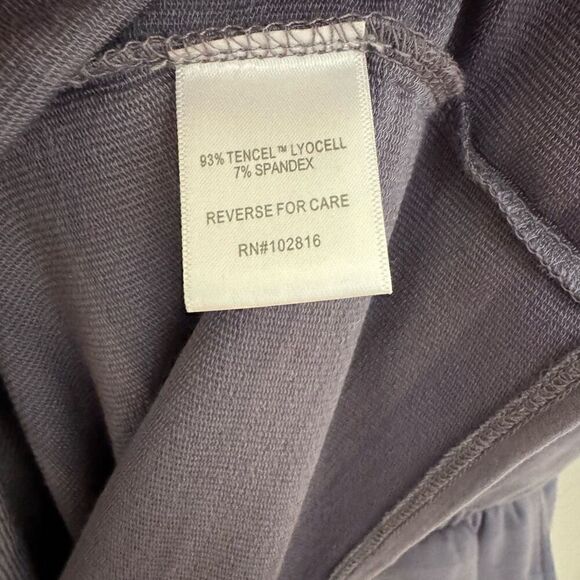 Garnet Hill Soft Stripe Midi Dress in Moon Shadow Purple Size Large - Picture 4 of 5